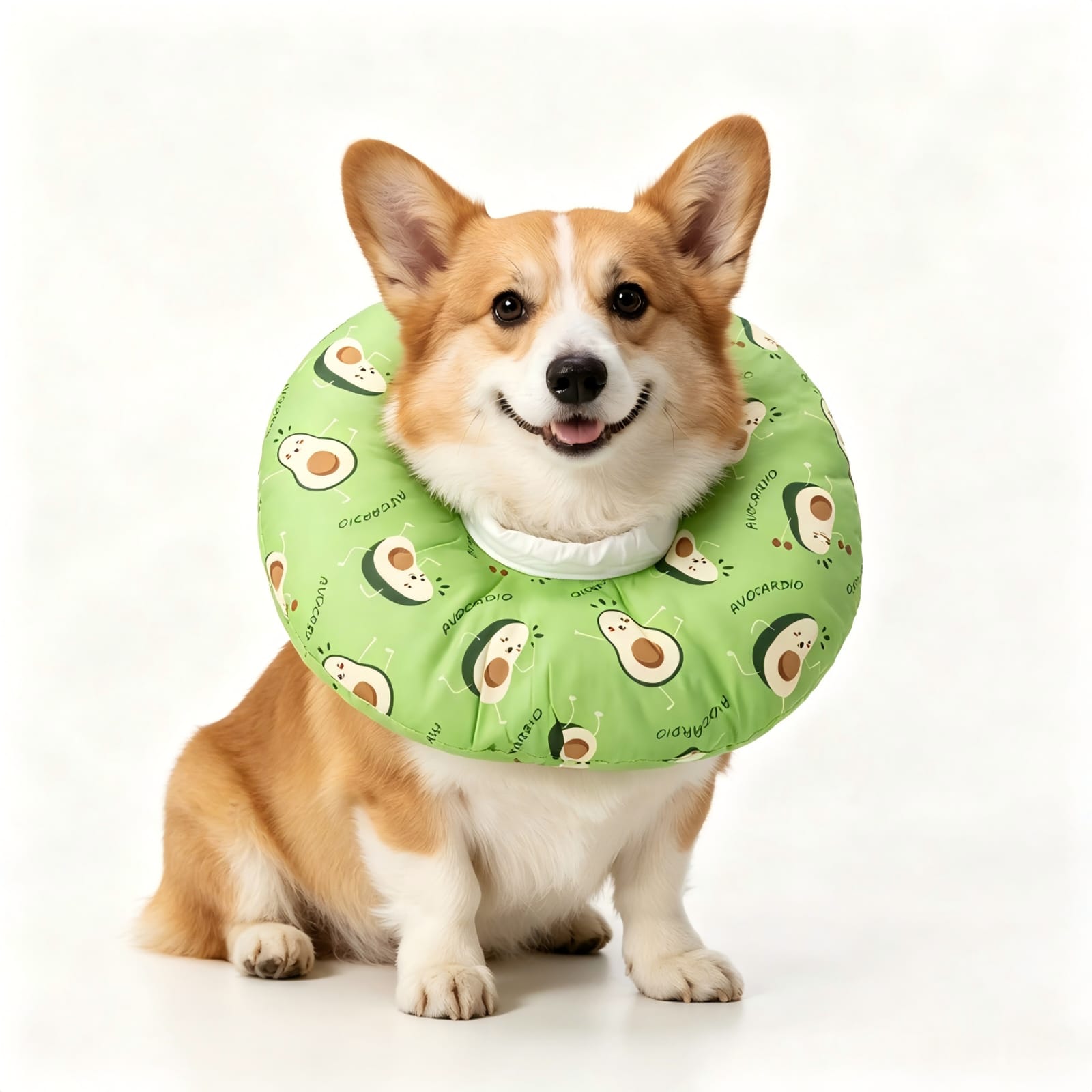 Collar Isabelino Inflable Tipo Dona para Perros y Gatos Estampada Talla S